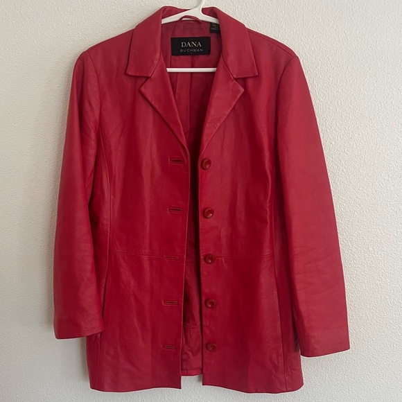 Vintage Red Leather Jacket